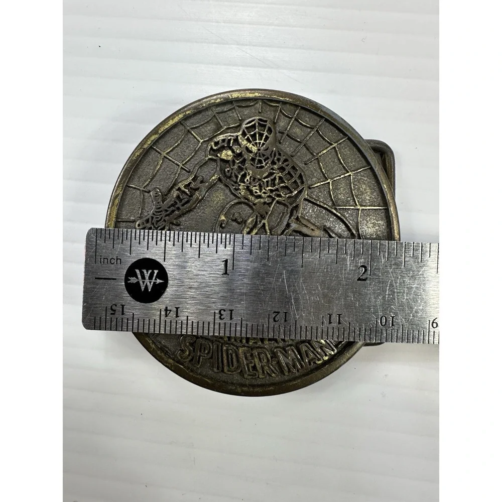 Vintage Spider Man 1975 Belt Buckle Marvel Comic Group Lee Belt NYC NY  2 Inches